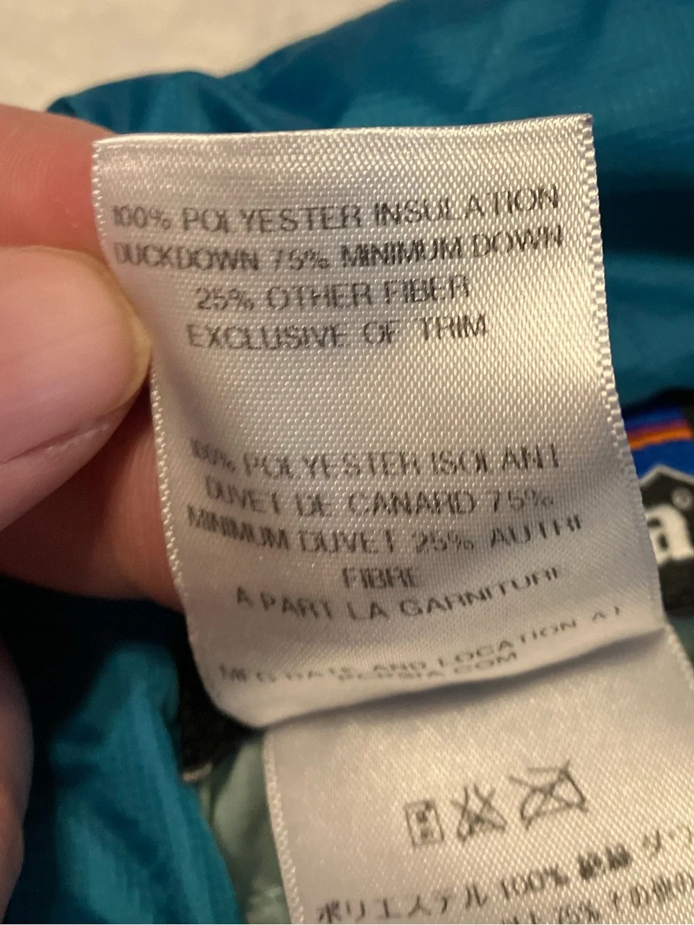 Patagonia Kids' Teal Down Jacket - Picture 6 of 6